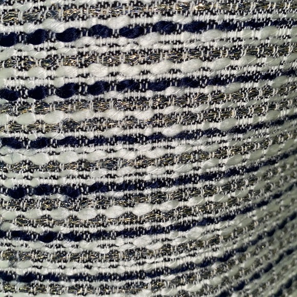 Sail to Sable Metallic Silver Tweed Striped Fringe Top - S - Picture 10 of 13